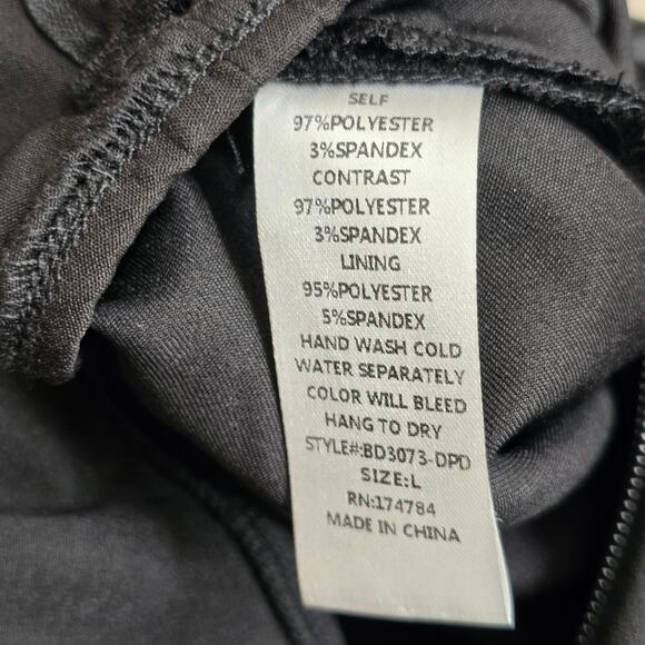 NWT Yris Black Maxi Deep Plunge Drape Dress Sz. Large - Picture 10 of 11